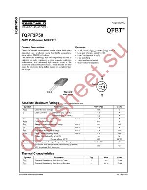 FQPF3P50 datasheet  